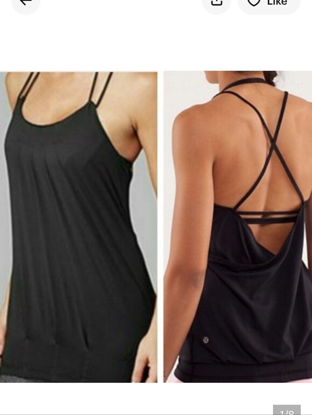 lululemon athletica Black Strappy Sexy Open-Back Flow And Go Tank